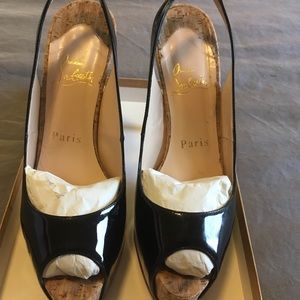 Patent Leather Louboutin Sling Back Heels